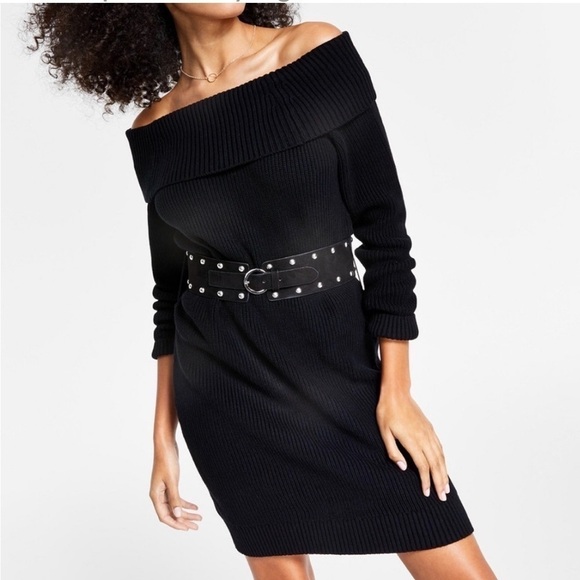 CLEARANCE BAR III IVORY BELTED SWEATER DRESS SIZE SMALL NWT - Picture 3 of 8